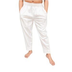 Women's White Glace Cotton Pants